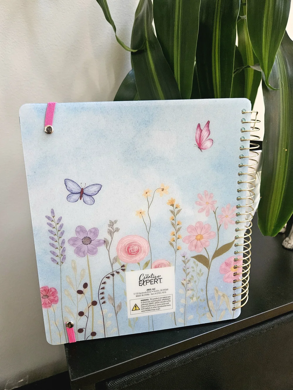 2027 Floral Spiral Planner with Pink Elastic W/dividers